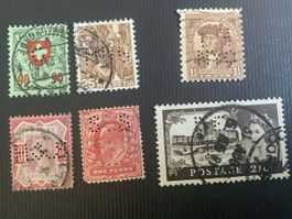 Briefmarken Perfin