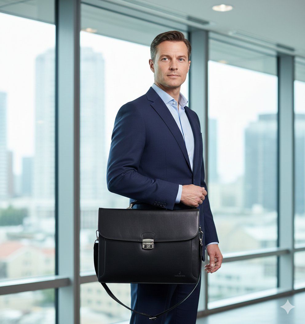 Borse: Echtleder Schwarz-Busines Tasche mit Schutergurt - NEU – Nuovo e nell'imballaggio originale da Uetikon am See venduto da Kakao2 1