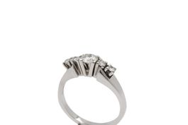 Solitär Ring mit 5 Brillanten ca. 0.63ct 18K Weissgold *S956