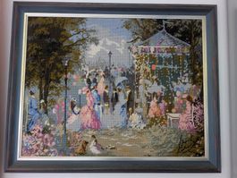 Gobelinbild - Muttertag? - Wolle, sehr schön gerahmt.