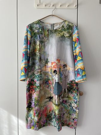 Dolores Promesas Designer-Kleid – Kunstvoller Print – Gr. 42