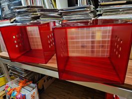 Ikea Lekman Box Kunststoff mit Luftschlitzen Rot (2 Stück )