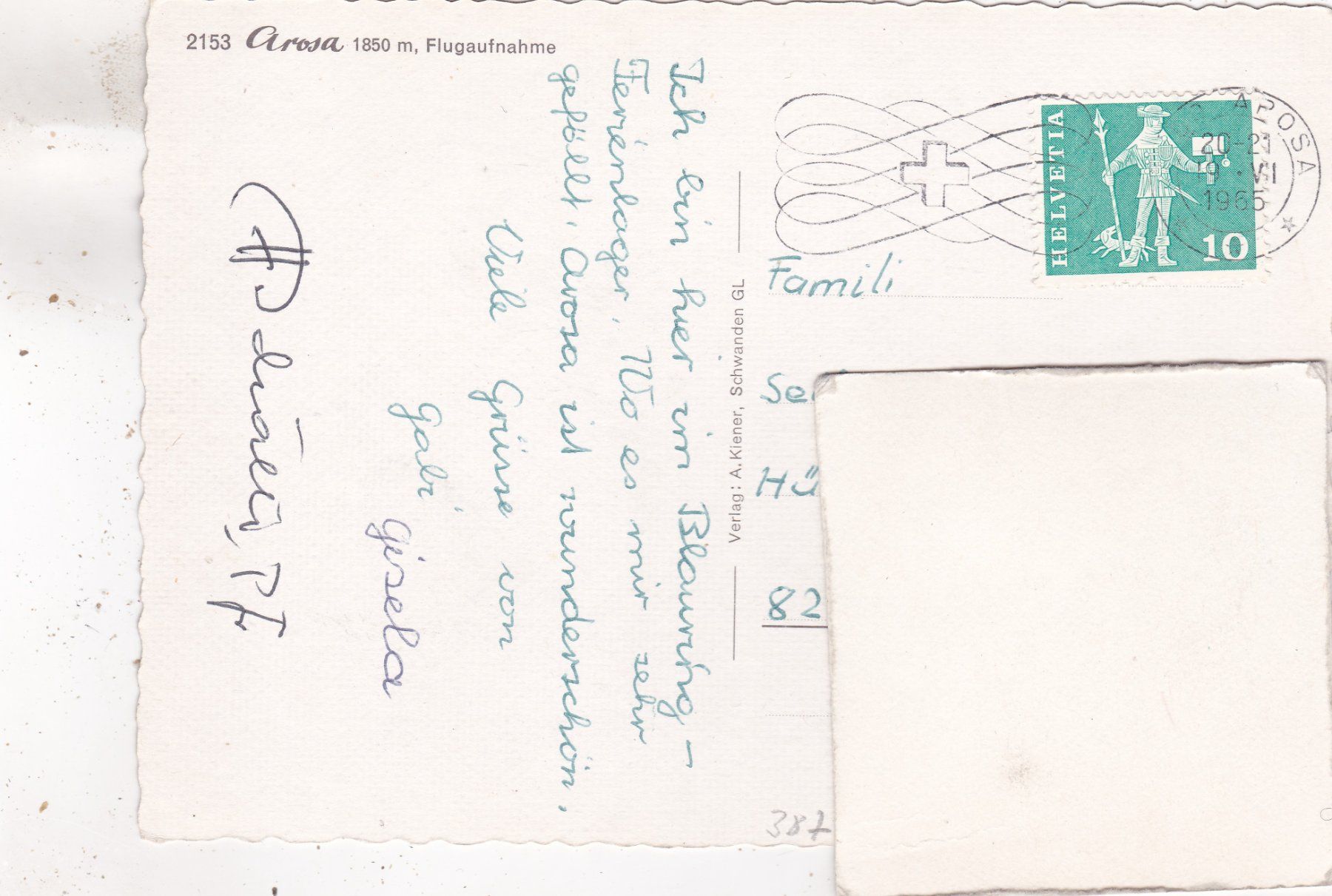 Cartoline postali: Arosa Flugaufnahme 1965 – Usato da Herisau venduto da Lisegrat2008 1
