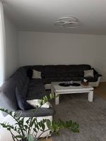 Wohnlandschaft / Ecksofa in Anthrazit-Weiss