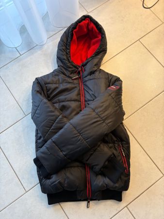 Superdry Steppjacke Winterjacke Gr. S Herren Schwarz Rot ...