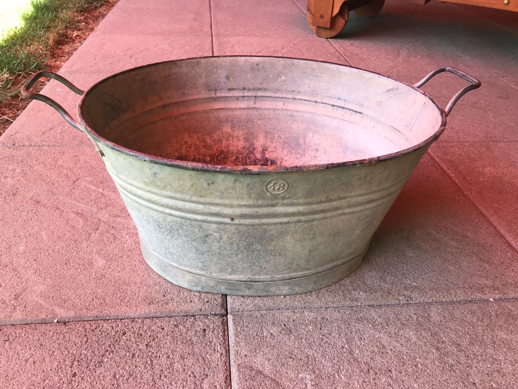 Blumentöpfe: Zink Zuber Wanne 48 Liter – Gebraucht aus Sursee von