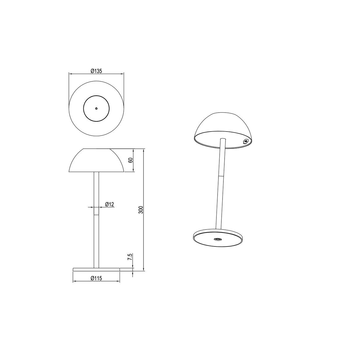 Lampade: Aussen LED Tischleuchte IP54, 30 cm Höhe – Nuovo (secondo la descrizione) da Kreuzlingen venduto da Smart-Light 5