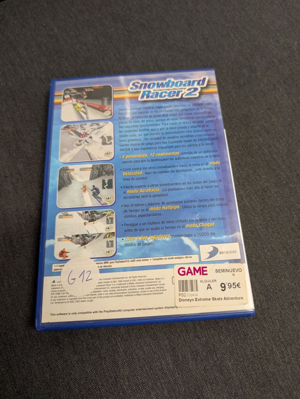 Jeux: Snowboard racer 2 Sony playstation 2 – D'occasion à Giubiasco par Ticinerd 1