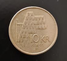 10 Kronen 1995 Norwegen Norway Münze Geld Währung Money
