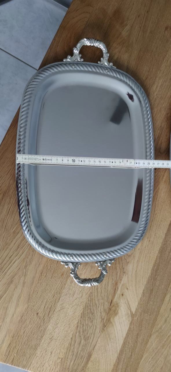 Piatti di portata: 3 Servierplatten mit dekorativen Griffen – Usato da Eiken venduto da alipanther01 3