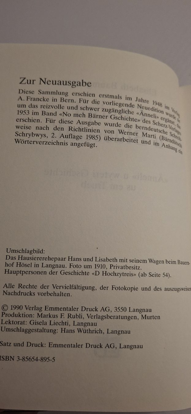 Bücher: Elisabeth Baumgartner: Chnöpf u Blüeschtli - Mundart  – Gebraucht aus Thun von BeoTurbo 4