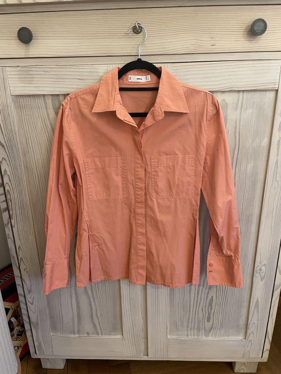 Mango Blusen: Frische, taillierte Hemdbluse, Mango, M, Pfirsich – Gebraucht aus Basel von non_vn79