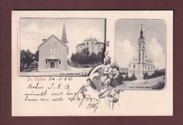 ST. GALLEN - Neue und alte Kirche Linsenbühl - 1904