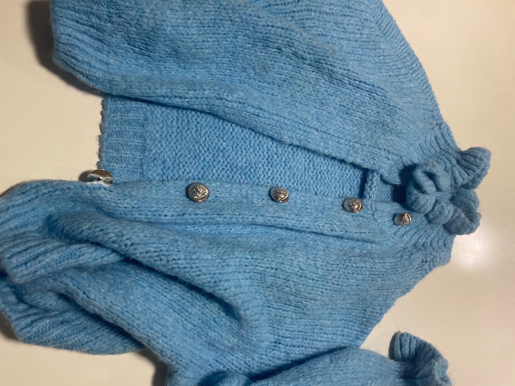 Giacche: Strickjacke hellblau mit Rüschchen Gr.36-42 – Nuovo (secondo la descrizione) da Obfelden venduto da 3zwerge 2