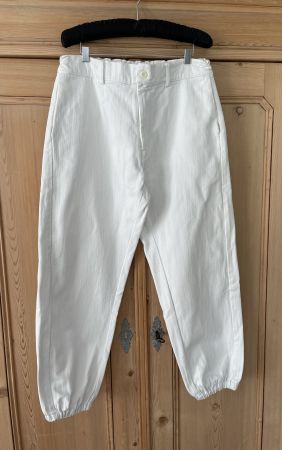 Hose, Bündchenhose, Leinen, weiss, LABO.ART, Gr. 38 / M