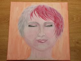 Painting: "Contentment", 40 x 40 cm canvas frame