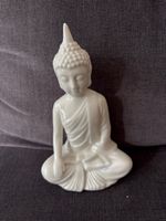 Buddha Figur Keramik weiss sitzend Dekoration 14cm ungebrauc