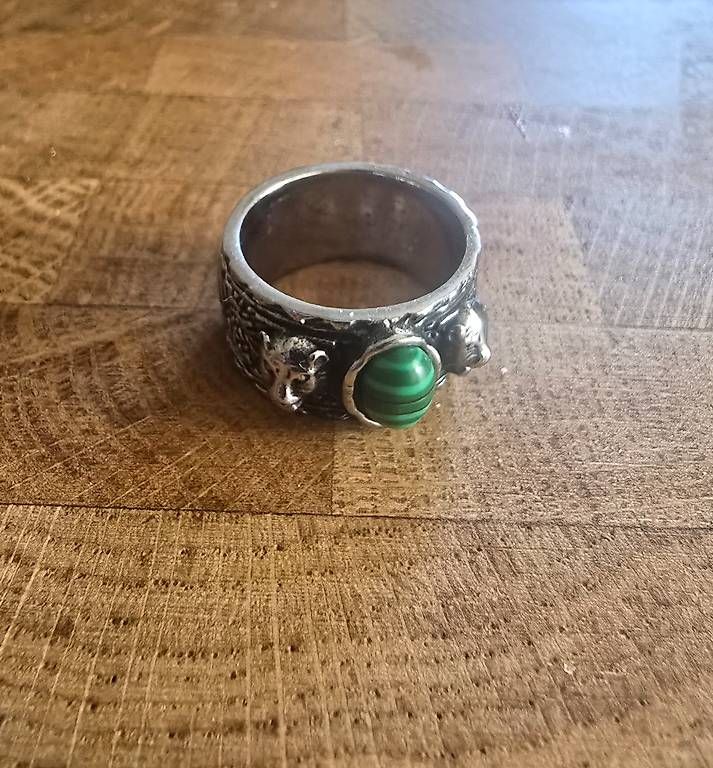 Gucci Anelli: Ring Gucci Silber Malachite Vintage Gr.60 – Usato da Oberdiessbach venduto da Beautiful-things 1