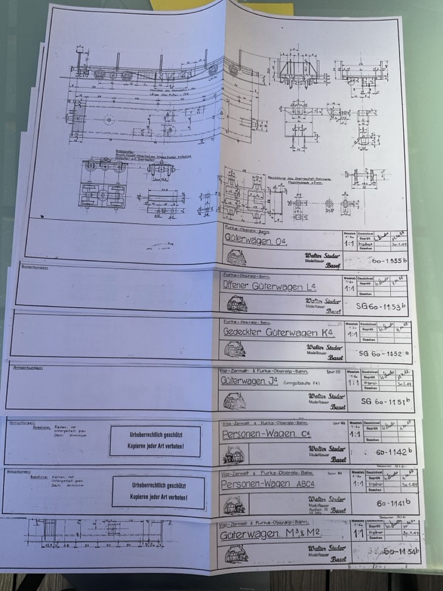 Modelleisenbahnen: 7 Plans pour modélisme ferroviaire, Wagon BVZ & FO – Neu (gemäss Beschreibung) aus Chexbres von rochecolombe
