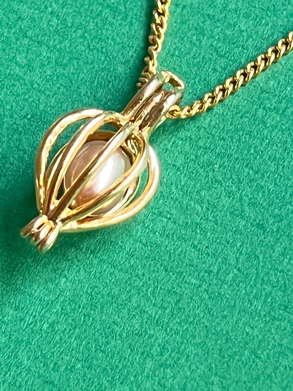 Ketten: Goldkette mit Perlenanhänger, Vintage, elegant – Gebraucht aus Laufen von Futuremarket 3