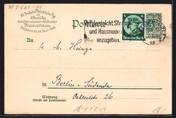 Cancelleria postale: Litho Dresden, 11. Deutscher Philatelist – Usato da Berlin venduto da bartko-reher 1