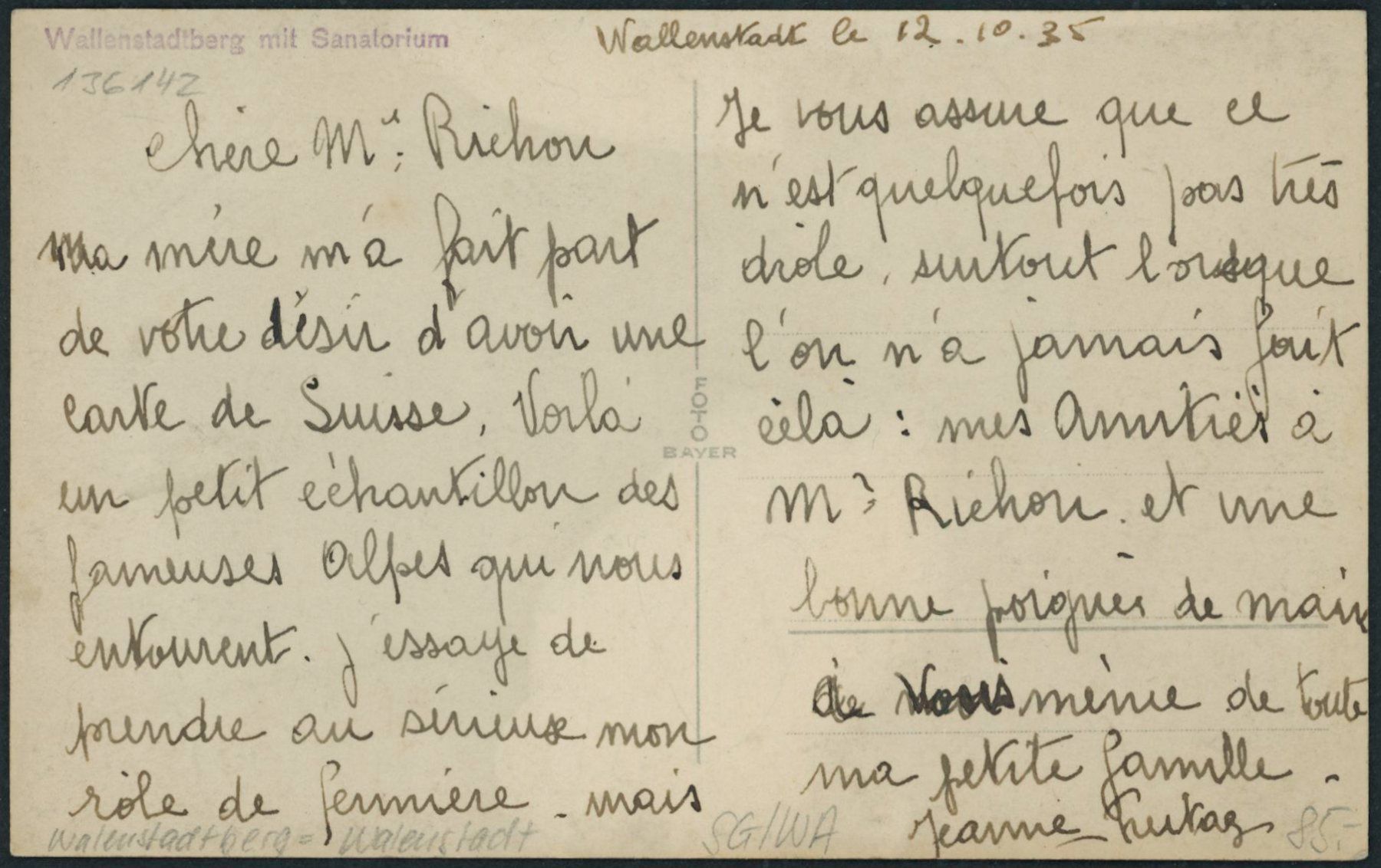 Cartoline postali: SG Walenstadtberg - Walenstadt – Nuovo (secondo la descrizione) da Schindellegi venduto da leecollect 1