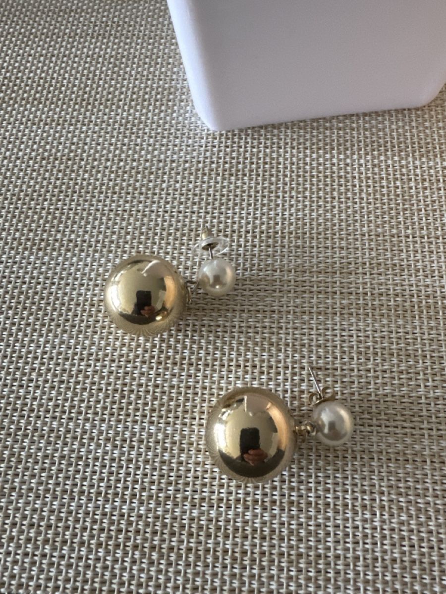 Orecchini pendenti & Orecchini a lobo: Statement Earrings - Pearl & Gold Tone - Party Ready – Usato da Bouveret venduto da dou_g8q7 3