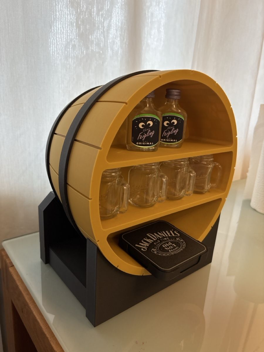 Allestimento di negozi e stand fieristici: Mini Bar Set mit Fässli, Jack Daniels Untersetzer  – Nuovo e nell'imballaggio originale da Baar venduto da cyntia2304