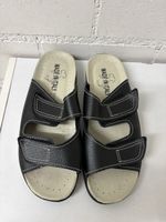 Italienische Ledersandalen, Schwarz, Grösse 43, Top!