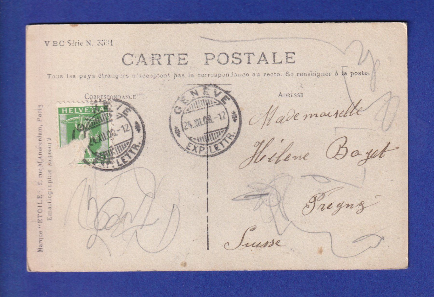 Cartoline postali: ENFANT - Poupée - Arbre de Noël – Usato da Pully venduto da nicecards-shop 1