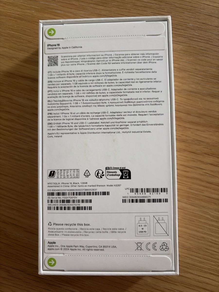 Apple Portables: IPhone 16 (Schwarz 128 GB) – Neuf avec emballage d'origine à Windisch par and_w297 1