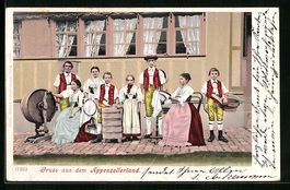 Appenzellerland, Gesellschaft in Tracht,