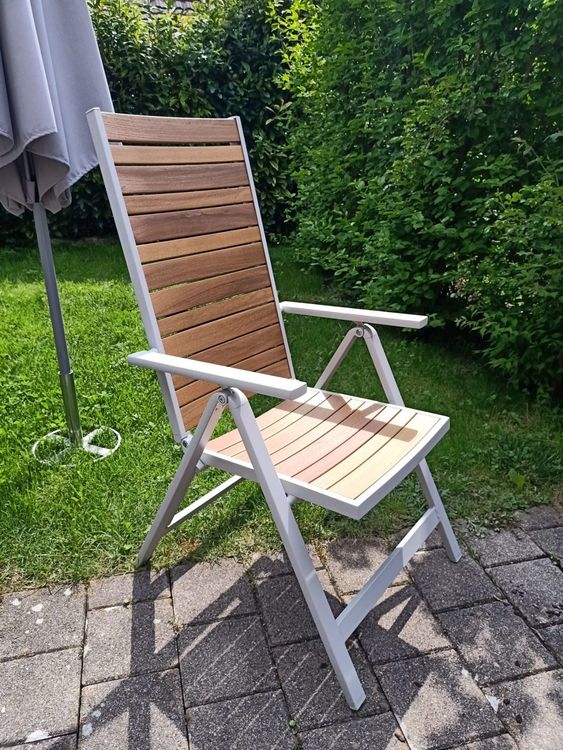 4 Ikea Gartenstühle själland Aluminium / Holz Kaufen auf Ricardo