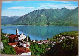 Ansichtskarte ungelaufen - Madonna del Sasso mit Panorama