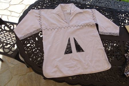 chemisier blouse  blanc été T.38-40 Bluse Sommer Weiss