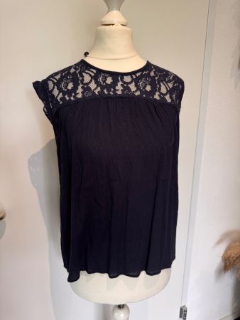 Leichte Bluse Blüsli uni dunkelblau Gr. 36 Only