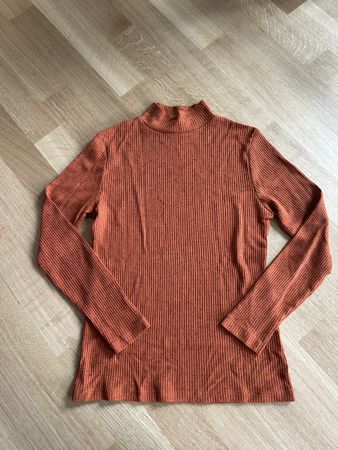 Papaya Petite Ribbed Rost Shirt, Grösse 10, Langarm