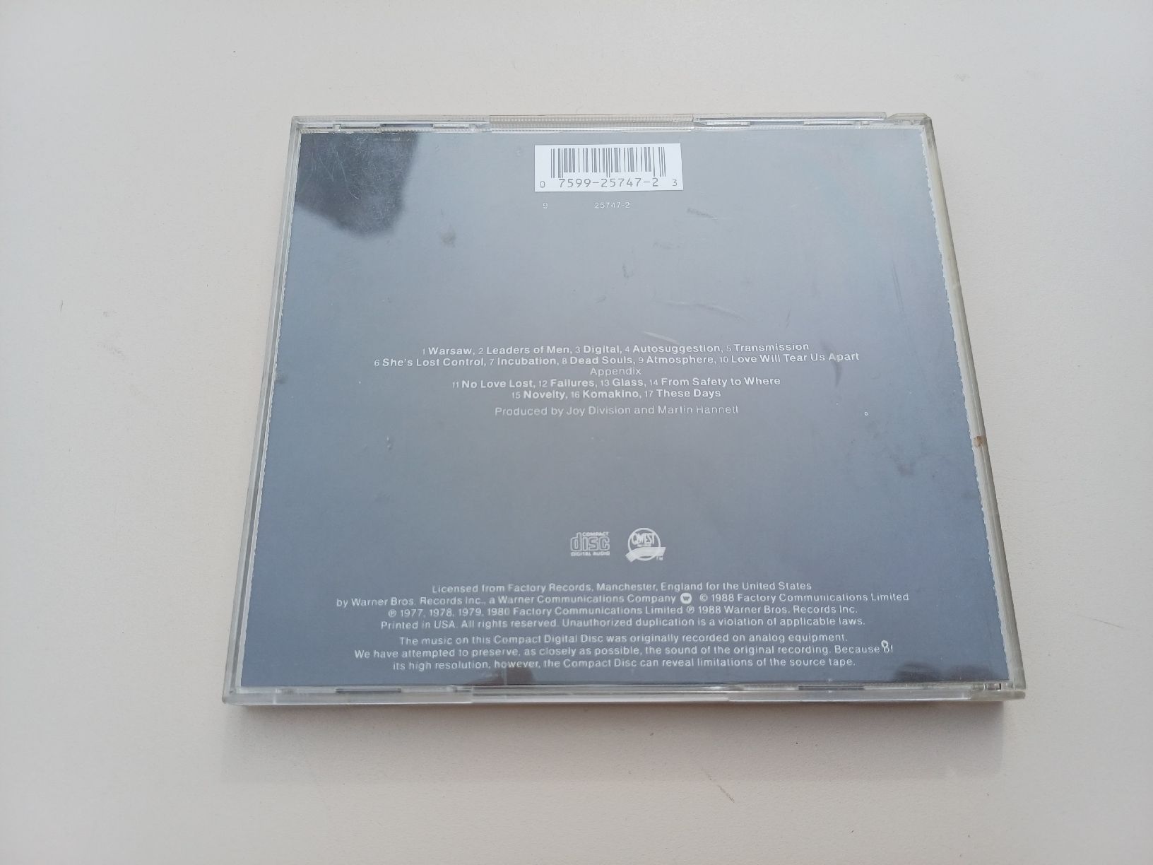 CD: Joy Division 1977-1980 "Substance" CD – Usato da Begnins venduto da Drastic-Sound 1