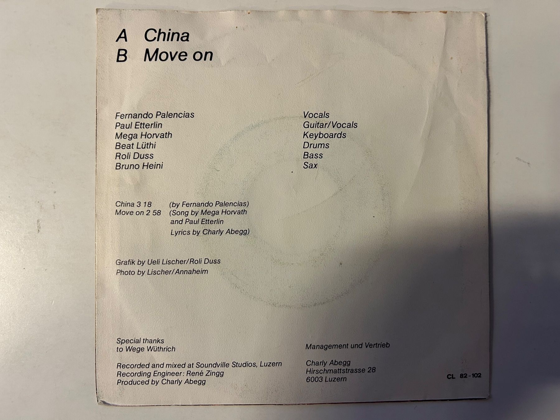 Dischi in vinile: Level - China Move On - Seltene Schweizer Vinyl Single! – Usato da Aesch BL venduto da BlueMusicRecords 1