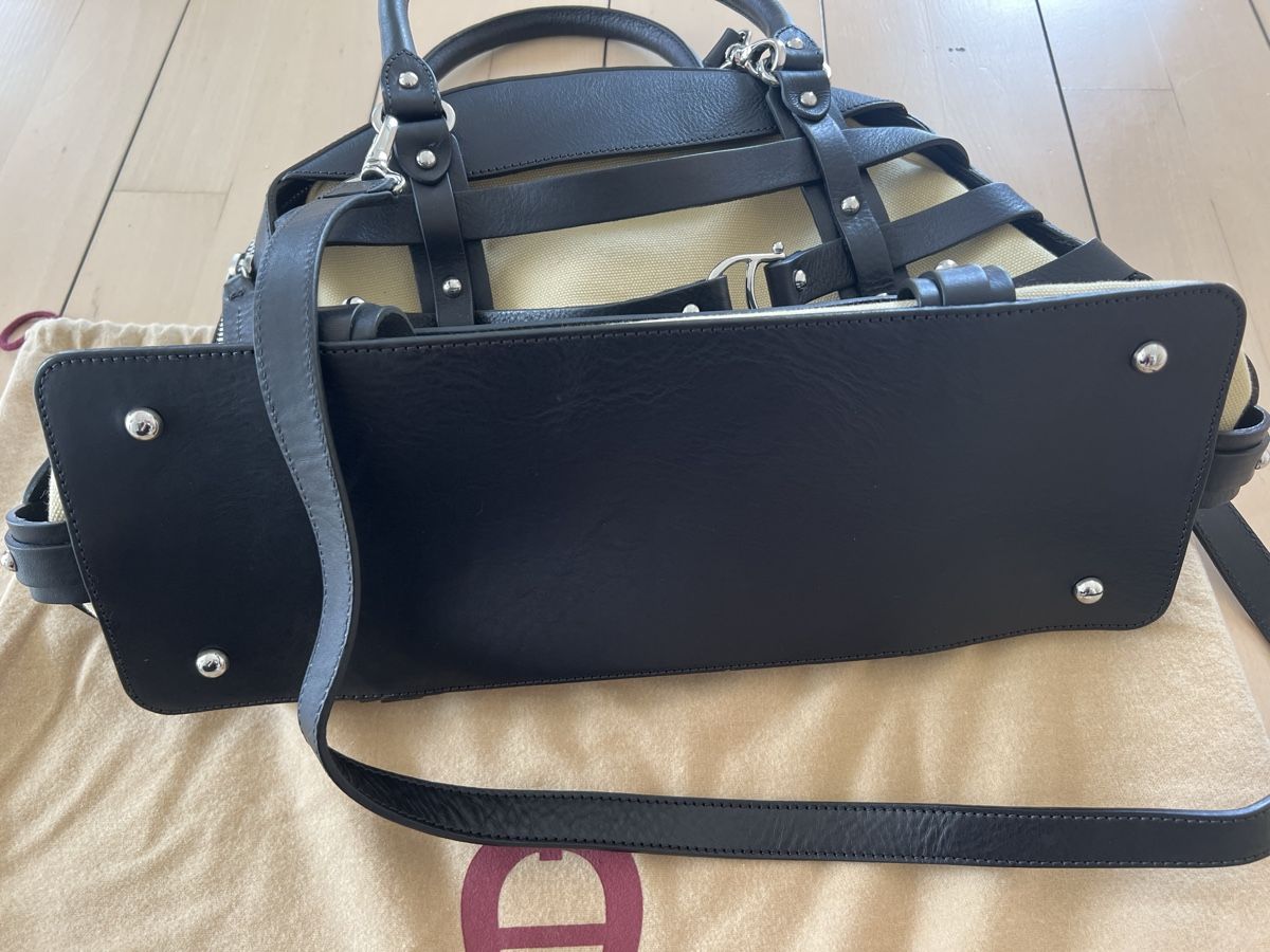 Aigner Borse da donna: Aigner Ledertasche schwarz beige mit Stoffeinsatz – Usato da Illnau venduto da evelineundamelie 6