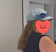 Mütze Jeans mit Blumen