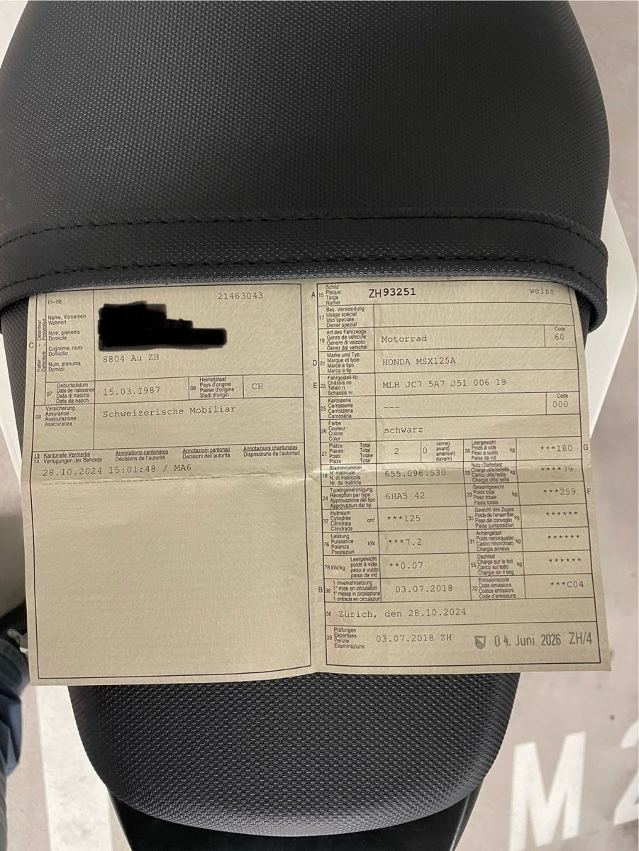 Honda Strada: Honda Grom Msx 125 ABS – Usato da Au ZH venduto da Space-Bound 5