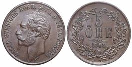 Schweden, 5 Ore 1858/7