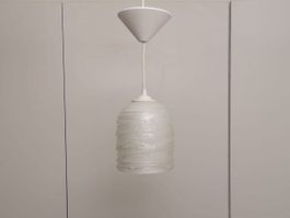 Murano Glas Hängeleuchte Silberfolie vintage Hängelampe 80er