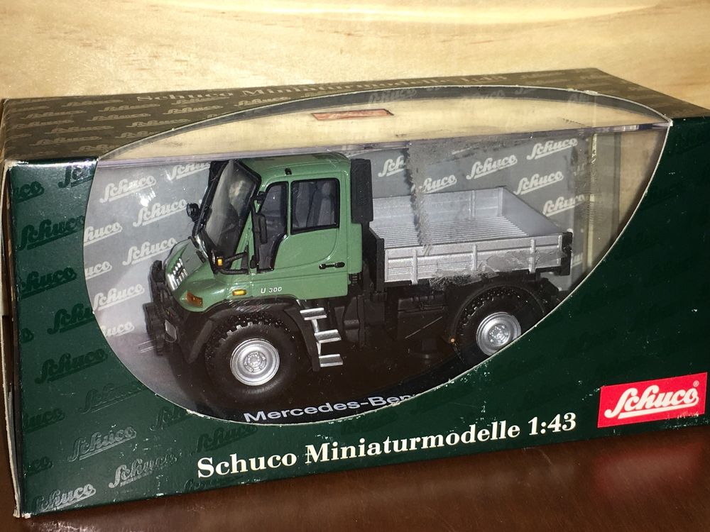 Miniature SCHUCO Mercedes Unimog U300 Bleu – échelle 1/43, Métal, Boîte D'origine