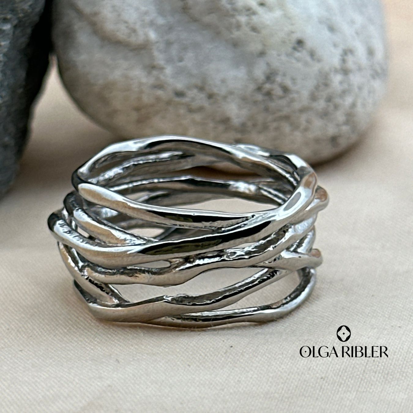 Olga Ribler Ringe: Edelstahl Spaghetti Ring Grösse 60 – Neu (gemäss Beschreibung) aus Luzern von Schmuckoutlet 2