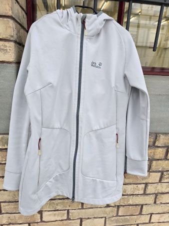 Kleidung: Jack Wolfskin Softshell Jacke, hellgrau, Grösse M
