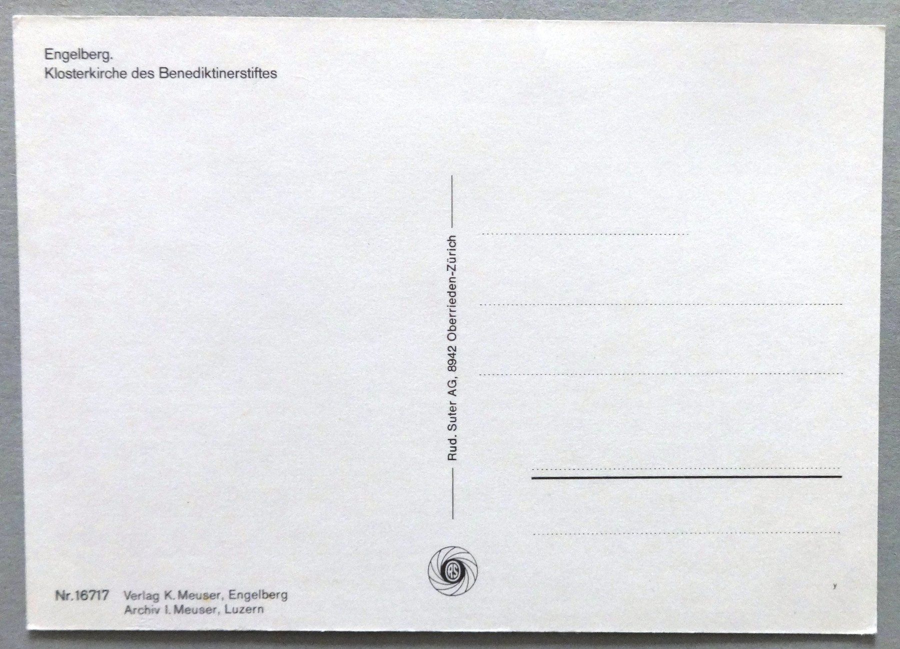 Cartoline postali: Engelberg, Klosterkirche des Benediktinerstiftes – Usato da Fétigny venduto da Billy2miny 1