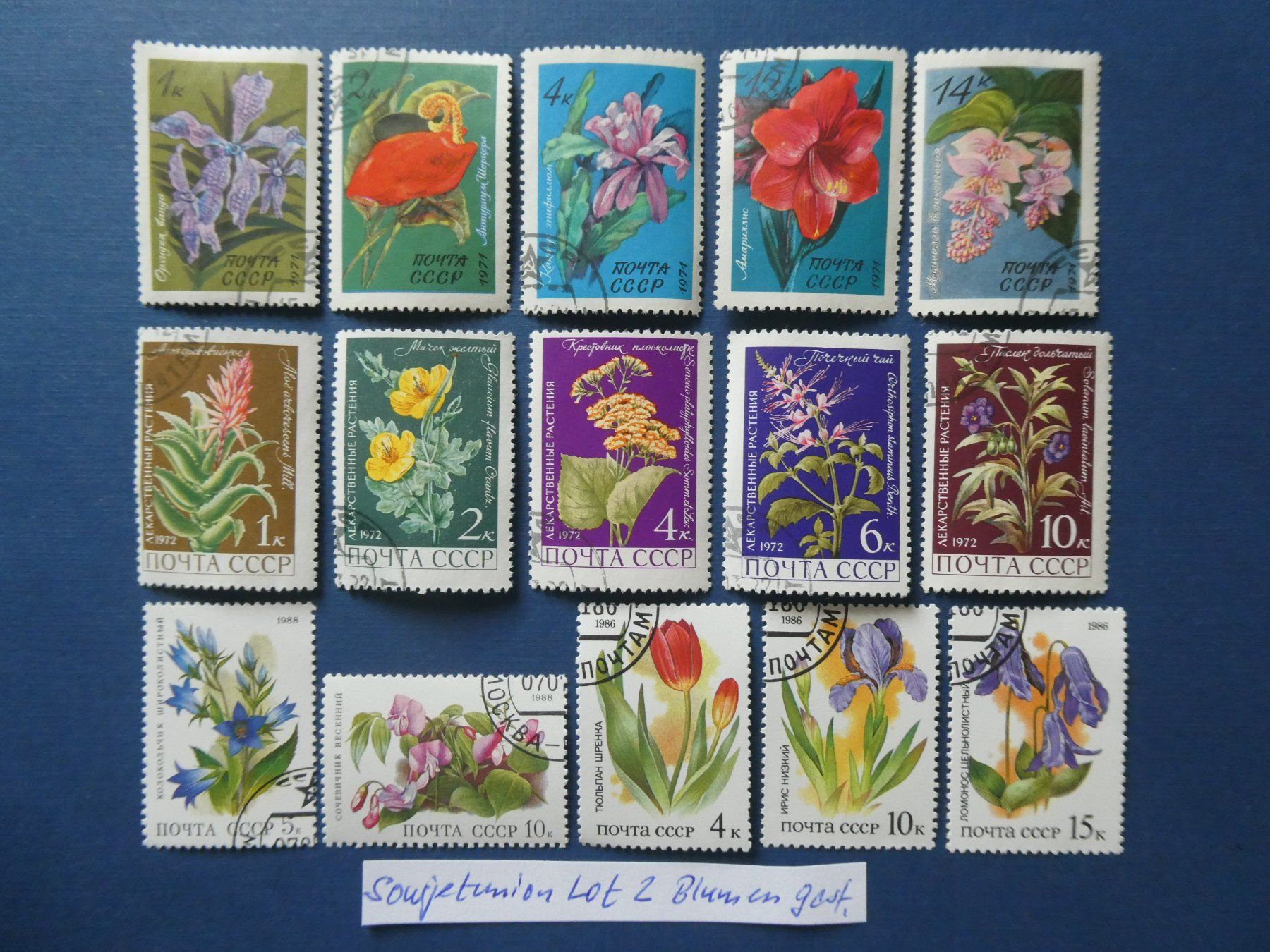 Alle Briefmarken: Sowjetunion Lot 2 Blumen – Gebraucht aus Lausen von Herbamare01
