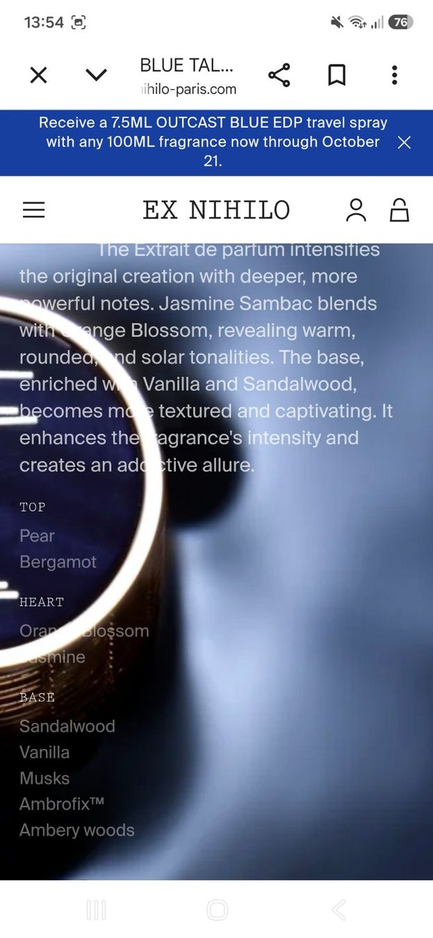 Ex Nihilo Profumi & Eau de Toilette: BLUE TALISMAN von EX NIHILO – Nuovo e nell'imballaggio originale da Uerkheim venduto da Pod23 2